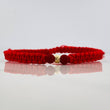 Pulsera Tejida Roja 4Mm / 1Und Oro Amarillo 18K