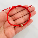 Pulsera Tejida Roja 5Mm / 1Und 18K