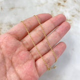 Tobillera Espiga 3.4gr / 25.5cm / 1.5mm Doble Cadena "Corazon" Circones Verdes Oro Amarillo