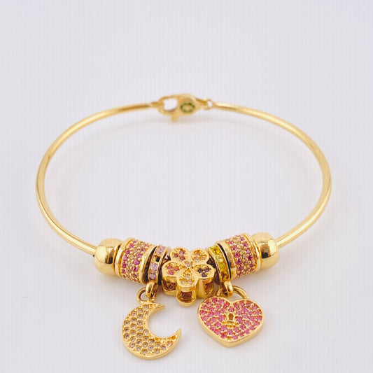 Pulso Aro Dijes 14.5gr / 18cm / Oro Amarillo 18K *