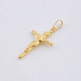 Dije Cruz Cristo Baston Liso 1.45gr / 3cm / Oro Amarillo 18K