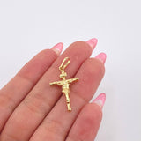 Dije Cruz Cristo Baston Liso 1.45gr / 3cm / Oro Amarillo 18K