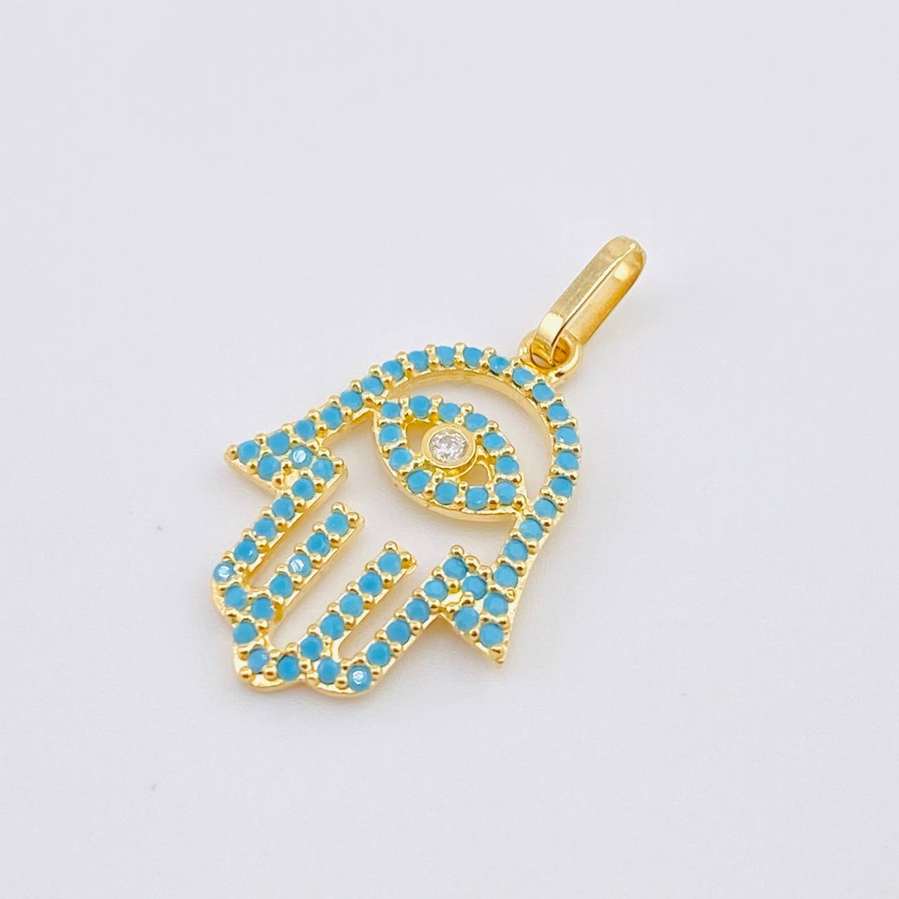 Dije Mano Hamsa 1.2gr / 2.3cm / Oro Amarillo 18K *