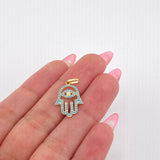Dije Mano Hamsa 1.2gr / 2.3cm / Oro Amarillo 18K *