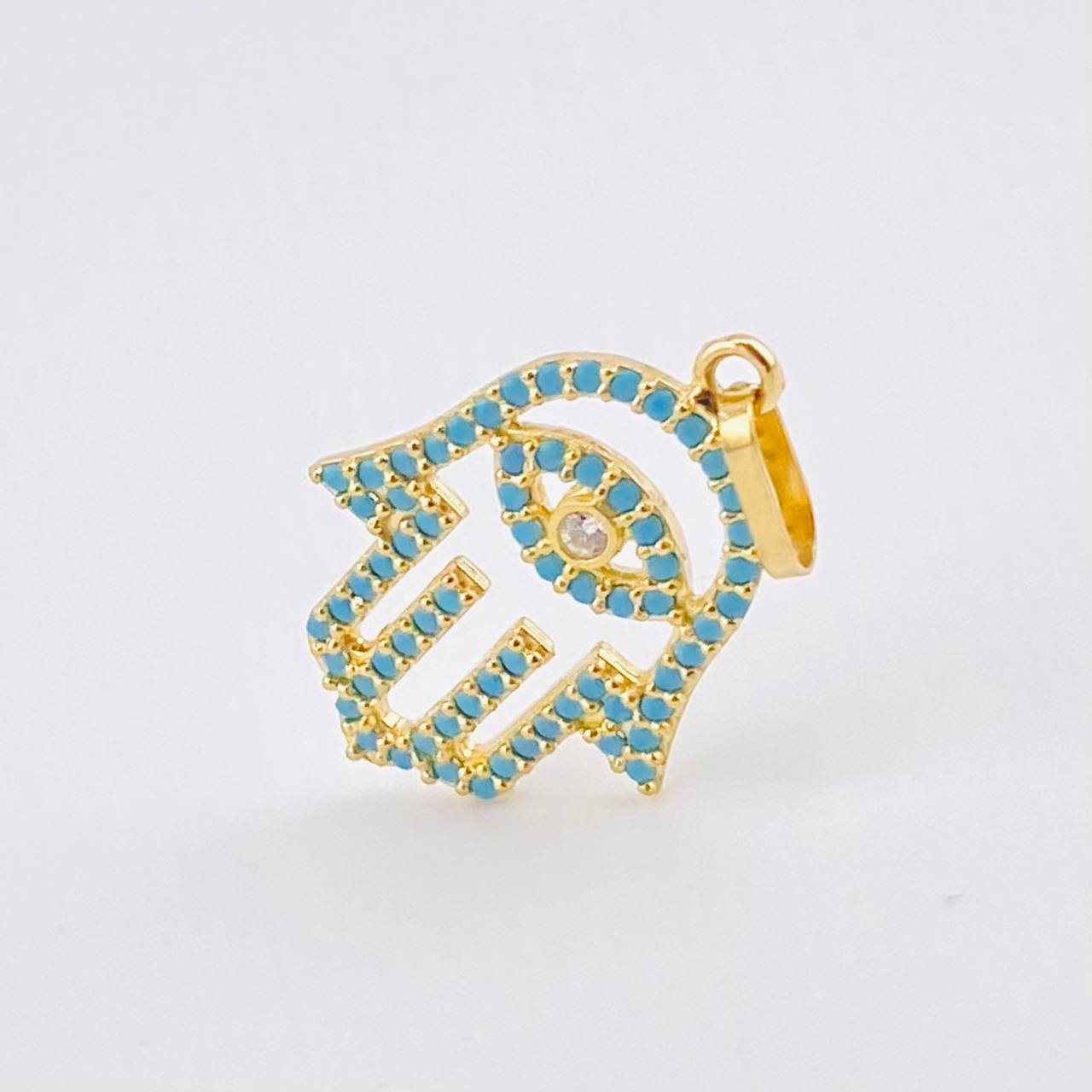 Dije Mano Hamsa 1.2gr / 2.3cm / Oro Amarillo 18K *