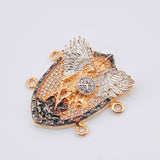 Herraje San Miguel Arcangel 10.3gr / 3.3cm / Dos Oros Blanco Rosa 18K *