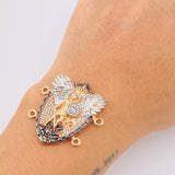 Herraje San Miguel Arcangel 10.3gr / 3.3cm / Dos Oros Blanco Rosa 18K *
