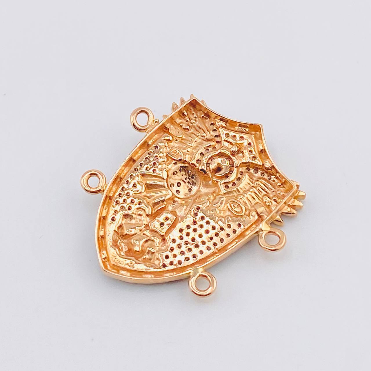 Herraje San Miguel Arcangel 10.3gr / 3.3cm / Dos Oros Blanco Rosa 18K *
