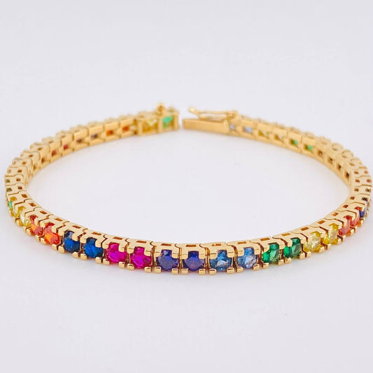 Pulso Tenis 13.75gr / 17.5cm / 3.5mm Oro Amarillo 18K *