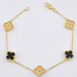 Pulso Trebol Negro Diamantado 8.3gr / 18cm / 9.2mm Oro Amarillo Nac.Esp. 18K *