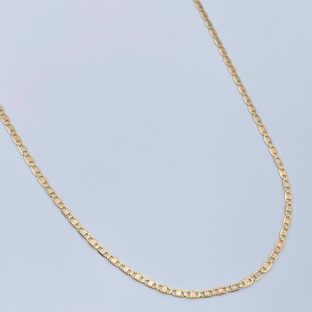 Cadena Escalera Plana 1.25gr / 45cm / 1mm Tres Oros +3 18K $
