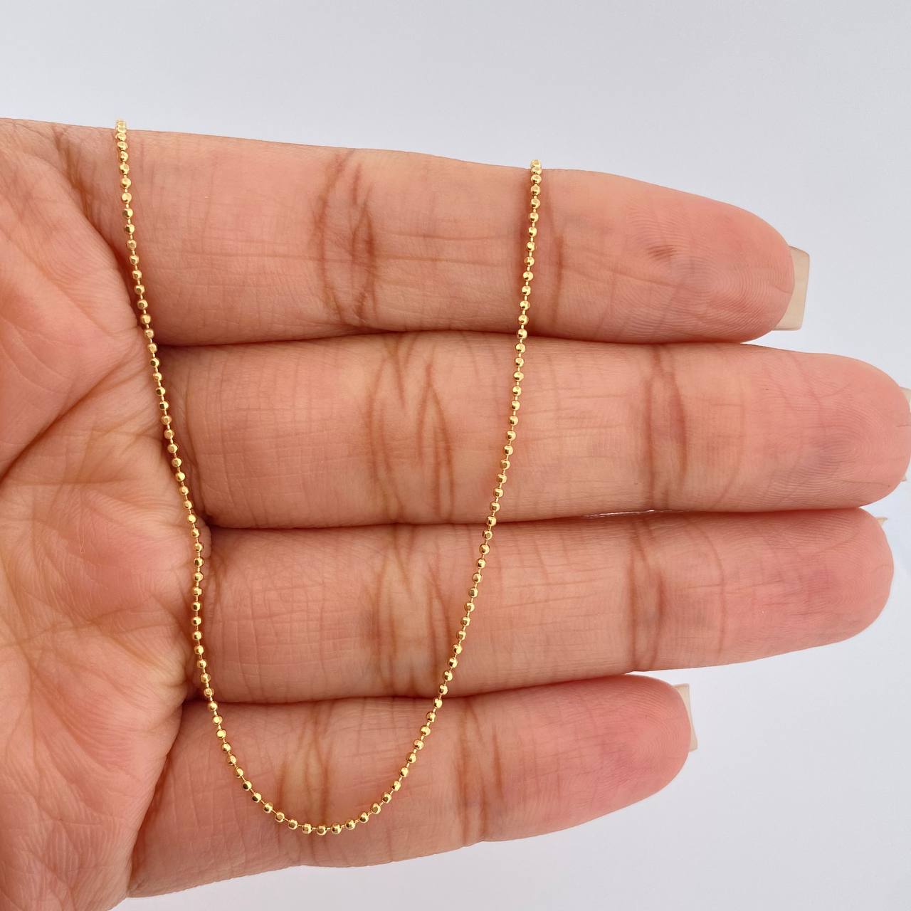 Cadena Militar 1.85gr / 45.3cm / 0.6mm Oro Amarillo +3 18K $