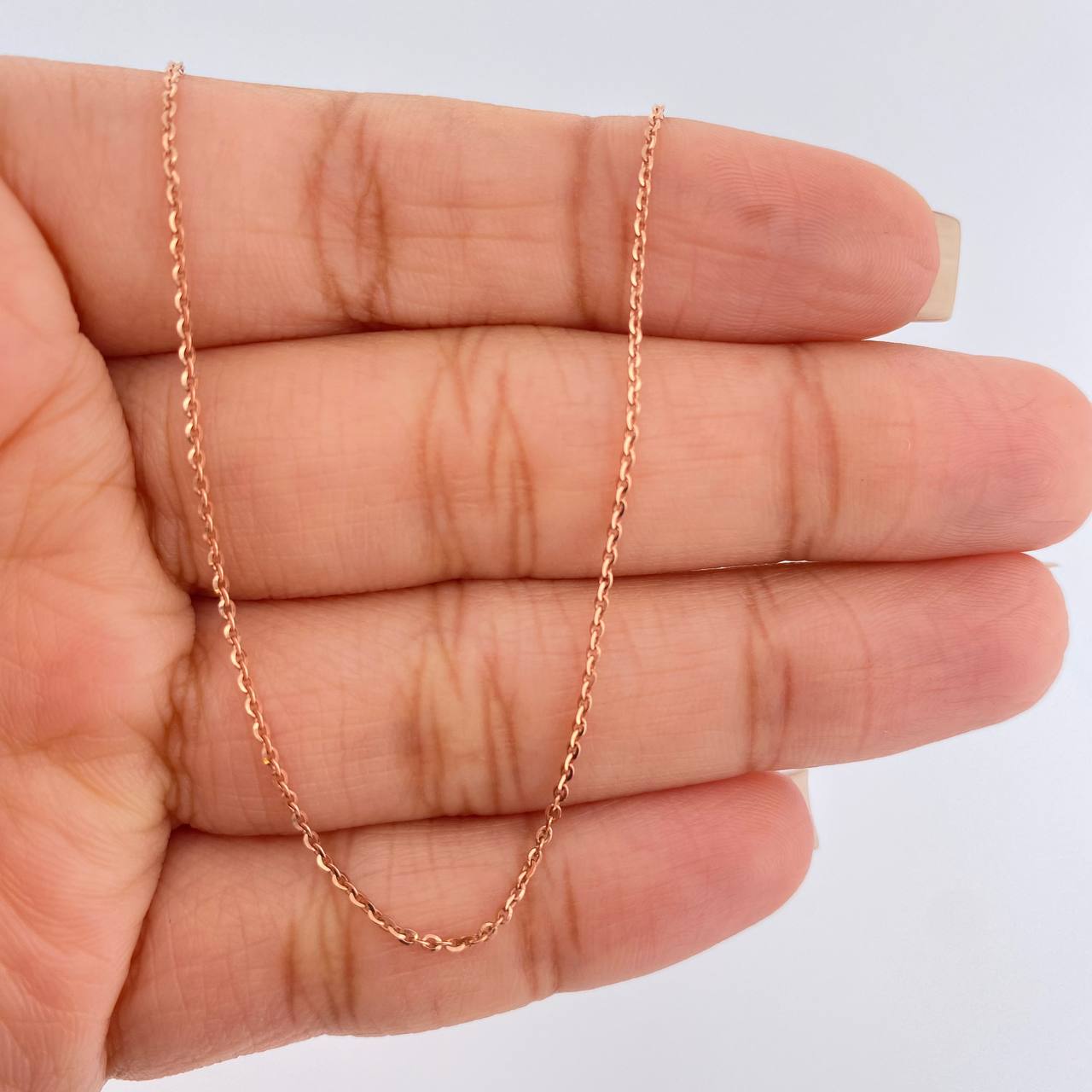 Cadena Aro Seguido 1.7gr / 50cm / 0.5mm Oro Rosa +3 18K $