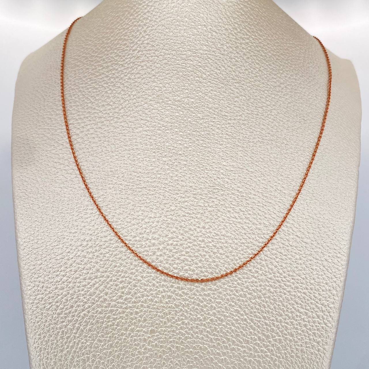 Cadena Aro Seguido 1.7gr / 50cm / 0.5mm Oro Rosa +3 18K $