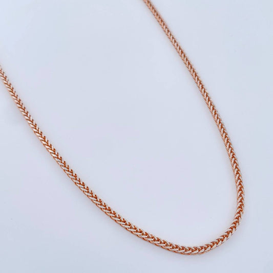 Cadena Franco 5.45gr / 60cm / 1.73mm Dos Oros Blanco Rosa +3 18K $