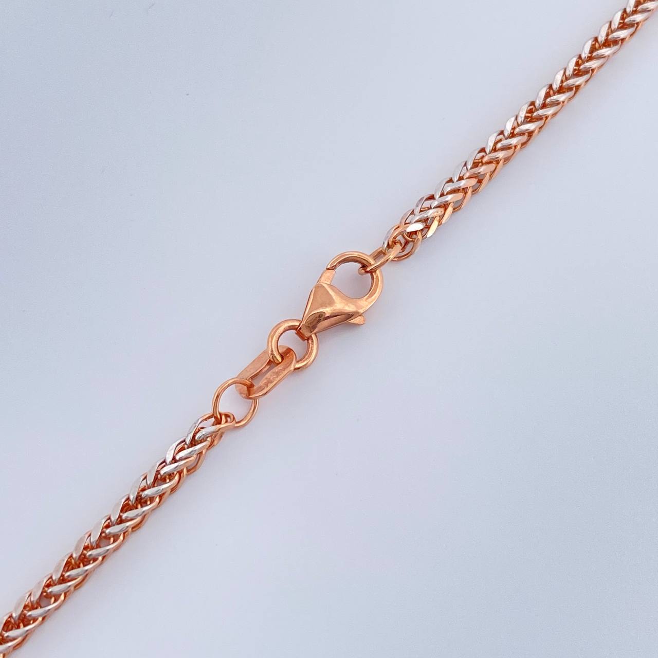 Cadena Franco 5.4gr / 60cm / 1.75mm Dos Oros Blanco Rosa +3 18K $
