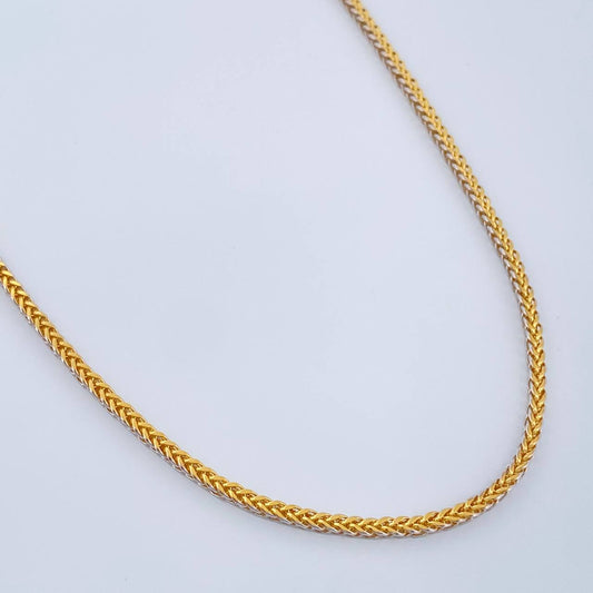 Cadena Franco 5.45gr / 60cm / 1.75mm Dos Oros Amarillo Blanco +3 18K $