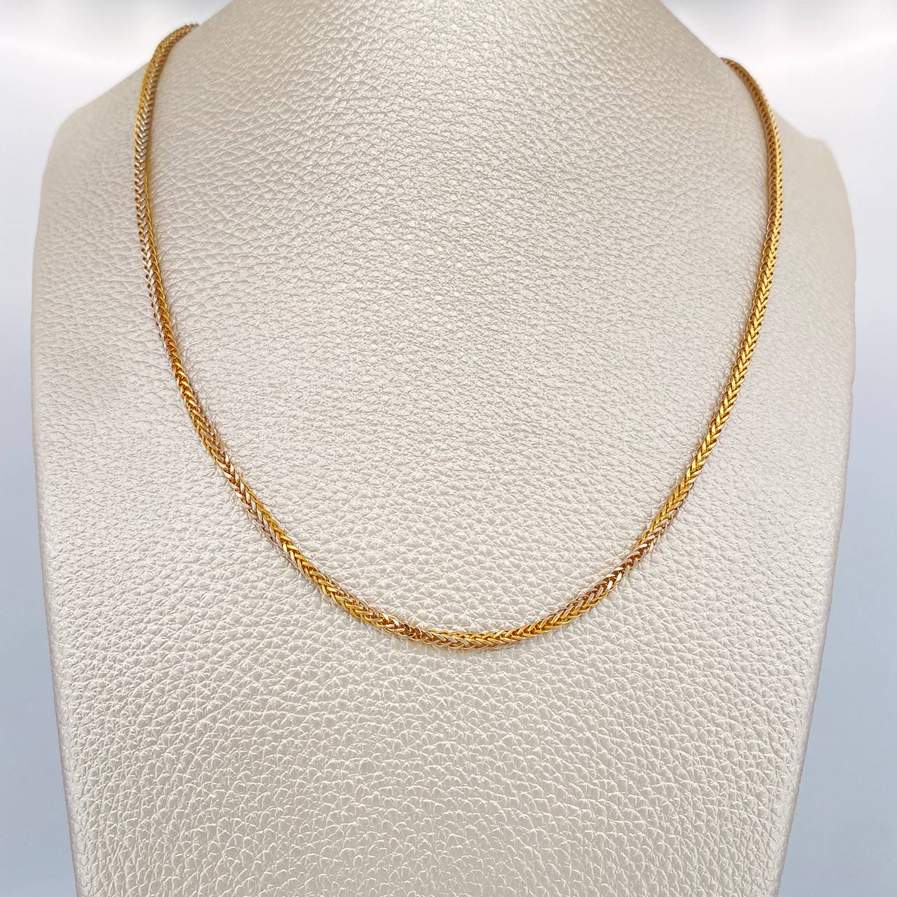 Cadena Franco 11.35gr / 60cm / 2.5mm Dos Oros Amarillo Blanco +3 18K $
