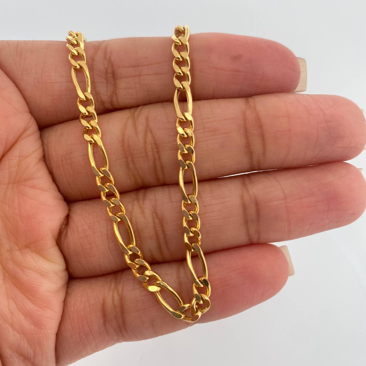 Cadena Figaro 10.3gr / 60cm / 3.8mm Oro Amarillo +1 18K $
