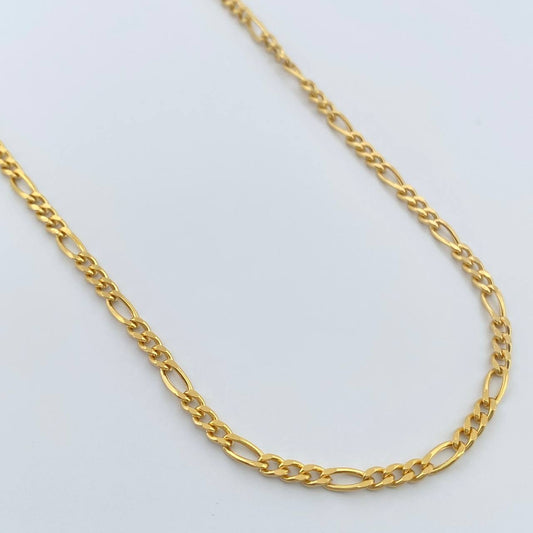 Cadena Figaro 6.5gr / 60cm / 2.93mm Oro Amarillo +1 18K $