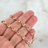 Cadena GC 13.15gr / 70cm / 6.1mm Curvas Rayadas Oro Rosa 18K ©