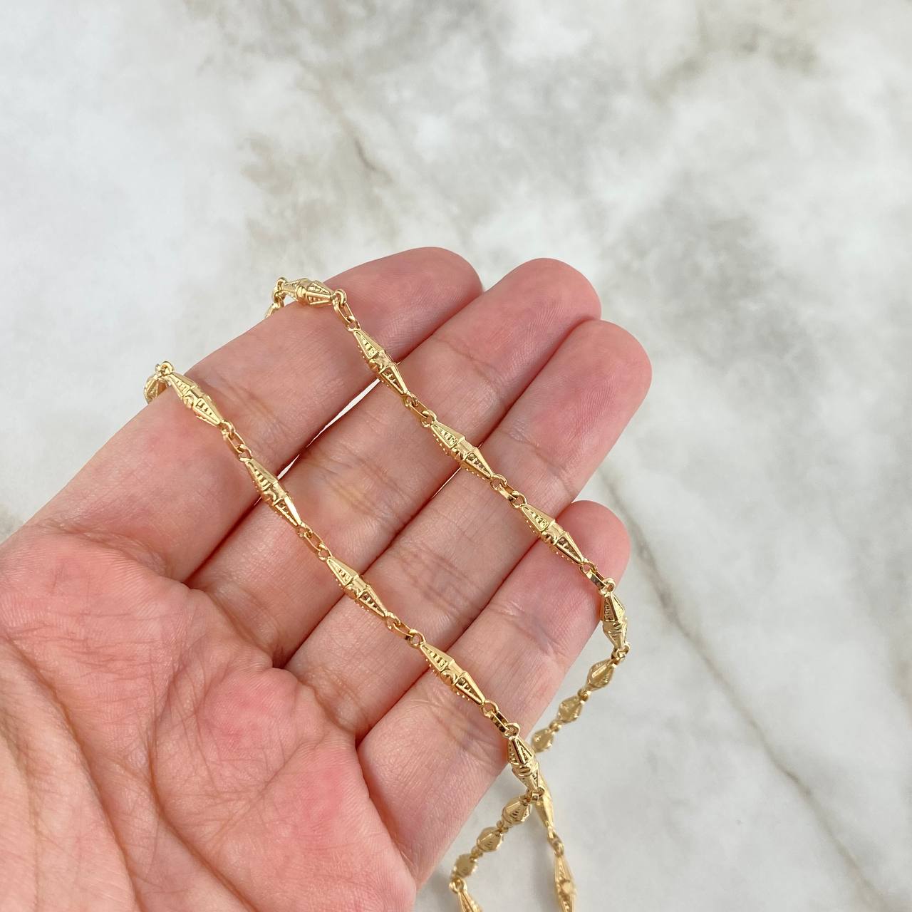 Cadena Rustico Dubai 9.25gr / 60cm / 3.5mm Oro Amarillo ©