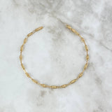 Tobillera Rustico Rayado 4.1gr / 25cm / 4mm Oro Amarillo
