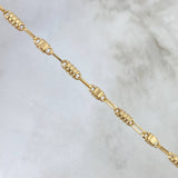 Tobillera Rustico Rayado 4.1gr / 25cm / 4mm Oro Amarillo