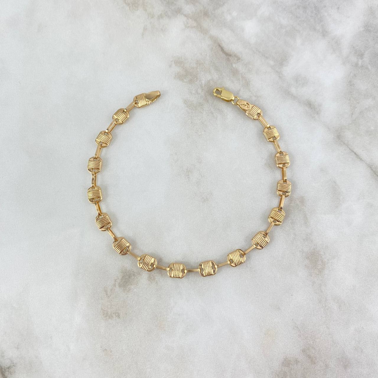 Pulso Rustico Canutillo 4.85gr / 21.5cm / 5.6mm Oro Amarillo