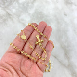 Rosario Rustico GC 8.95gr / 60cm / 4mm Virgen Milagrosa Oro Amarillo