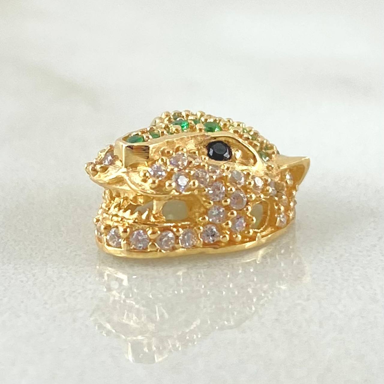 Herraje Cabeza Pantera 2.2gr / 1.3cm / Oro Amarillo 18K
