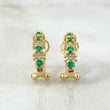 Candongas Omega Puntos Salteados Esmeralda 26pts Diamantes 16pts 3.05gr / 1.5cm / Oro Amarillo 18K ©