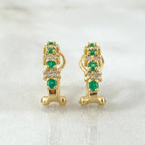 Candongas Omega Puntos Salteados Esmeralda 26pts Diamantes 16pts 3.05gr / 1.5cm / Oro Amarillo 18K ©