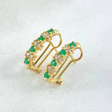 Candongas Omega Puntos Salteados Esmeralda 26pts Diamantes 16pts 3.05gr / 1.5cm / Oro Amarillo 18K ©