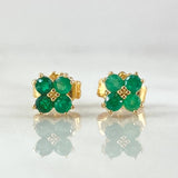 Topos Flor Esmeraldas 26pts 1.2gr / Oro Amarillo 18K ©