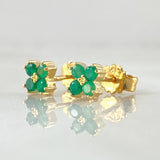 Topos Flor Esmeraldas 26pts 1.2gr / Oro Amarillo 18K ©