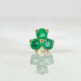 Piercing Flor Trio Esmeraldas 24pts 0.6gr / Oro Amarillo 18K