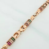 Tobillera Rustica Oso 24.75 g / 24.8 cm / 4.7 mm Oro Rosa 18K