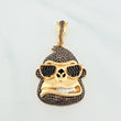 Dije Rostro Gorilla 11.05 g / 4.1 cm Tres Oros Amarillo Blanco Negro 18K