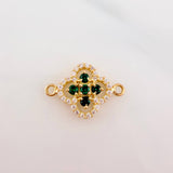 Herraje Trebol Doble 1.5 g / 1.8 cm Oro Amarillo 18K