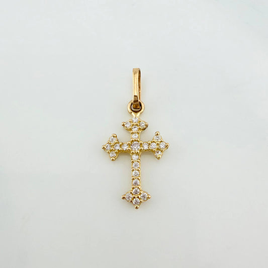 Dije Cruz Gótica 0.75 g / 2.2 cm Oro Amarillo 18K
