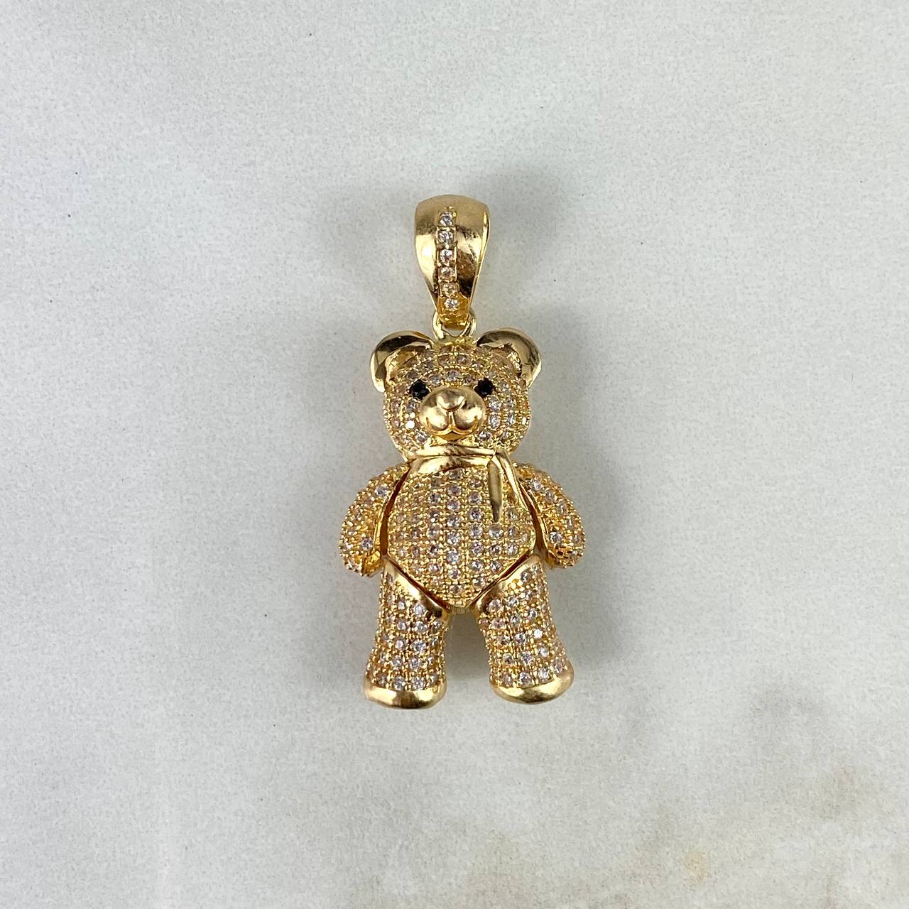 Dije Oso Articulado 9.3gr / 3.7cm Bufanda Circones Blancos Negros Oro Amarillo