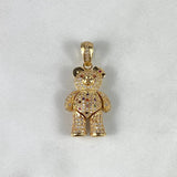 Dije Oso Articular 9.05gr / 3.7cm Moño Corazón Circones Blancos Colores Cafés Oro Amarillo