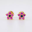 Topos Flor Cinco Puntas Zafiros 39pts 1.3g / 6.8mm Oro Amarillo 18K