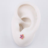 Topos Flor Cinco Puntas Zafiros 39pts 1.3g / 6.8mm Oro Amarillo 18K
