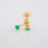 Topos Tres Garras Esmeraldas 30pts 0.75g / 3.8mm Oro Amarillo 18K