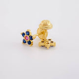 Topos Flor Cinco Puntas Zafiros 38pts 1.3g / 6.8mm Oro Amarillo 18K