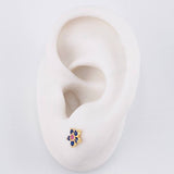 Topos Flor Cinco Puntas Zafiros 38pts 1.3g / 6.8mm Oro Amarillo 18K