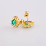 Topos Gota Esmeraldas 91pts Diamantes 33pts 3.05g / 11.3mm Oro Amarillo 18K