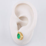 Topos Gota Esmeraldas 91pts Diamantes 33pts 3.05g / 11.3mm Oro Amarillo 18K